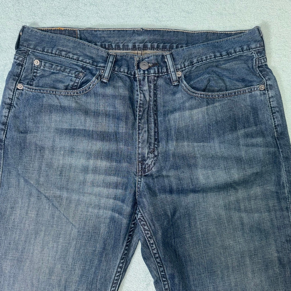 Men's Levi's 514 Straight Jeans Waist 34x32 Medium Washed Wiskered - Picture 3 of 14
